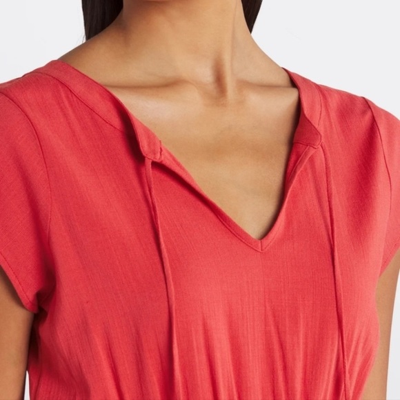 NWT Market & Spruce Neriah Smocked Aline Dress Red Midi Small - Picture 4 of 12